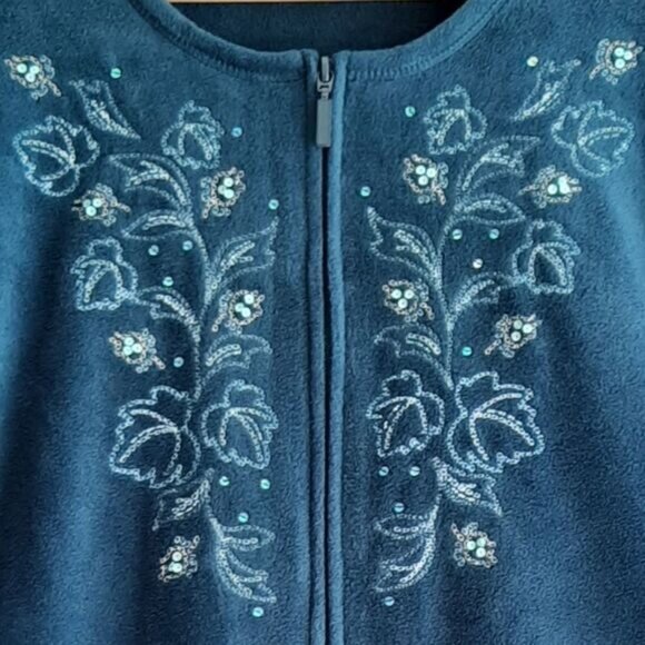 PENMANS Floral Embroidery Full-Zip Fleece Jacket Sz 3X - Picture 4 of 9
